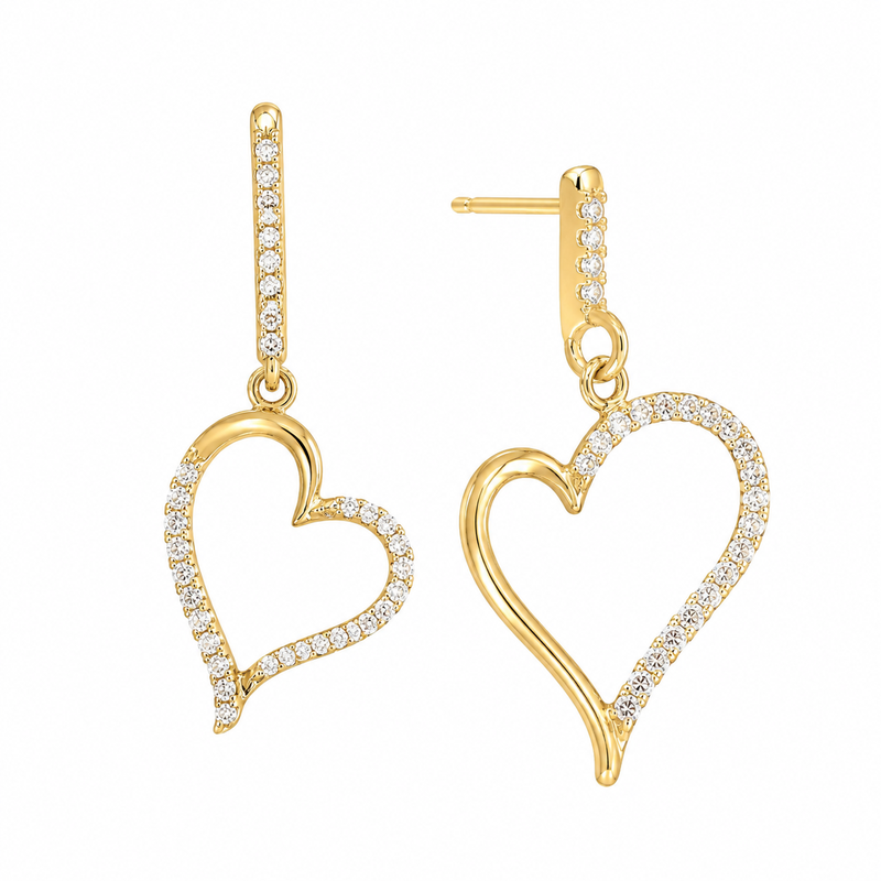 Elevate Your Jewelry Line with Asymmetric Heart Gold Plated Zircon Earrings: Customization and Wholesale Opportunities Elevate Your Jewelry Line with Asymmetric Heart Gold Plated Zircon Earrings: Customization and Wholesale Opportunities
