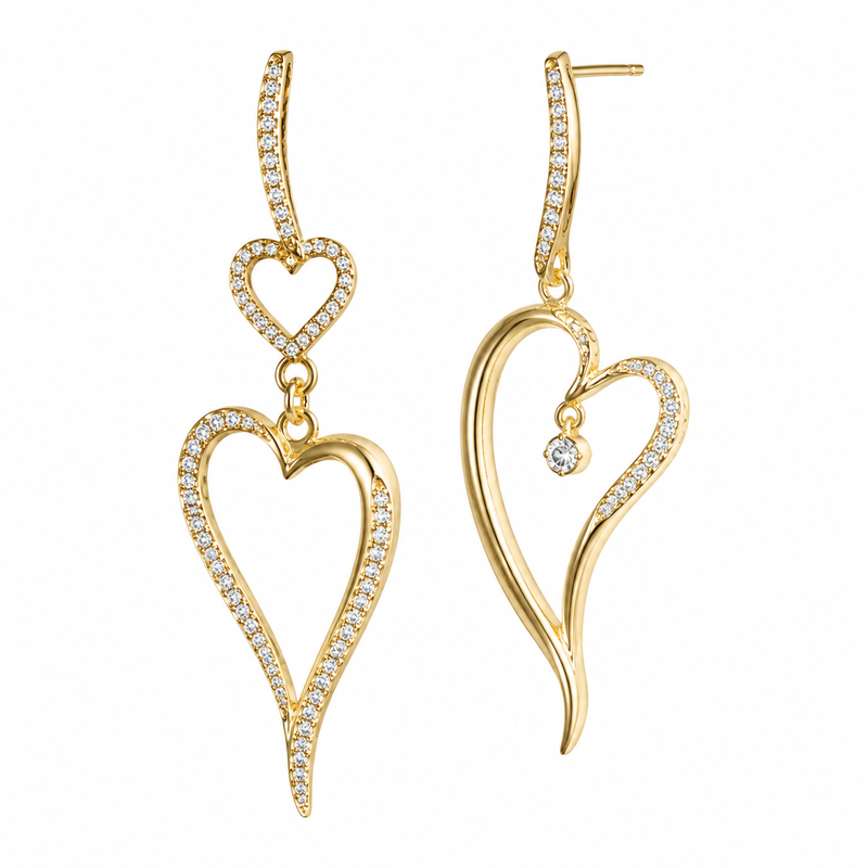 Asymmetric Heart Earrings: Boost Your Jewelry Business with Gold Plated Zircon Drop Designs and Custom Manufacturing 5 Asymmetric Heart Earrings: Boost Your Jewelry Business with Gold Plated Zircon Drop Designs and Custom Manufacturing