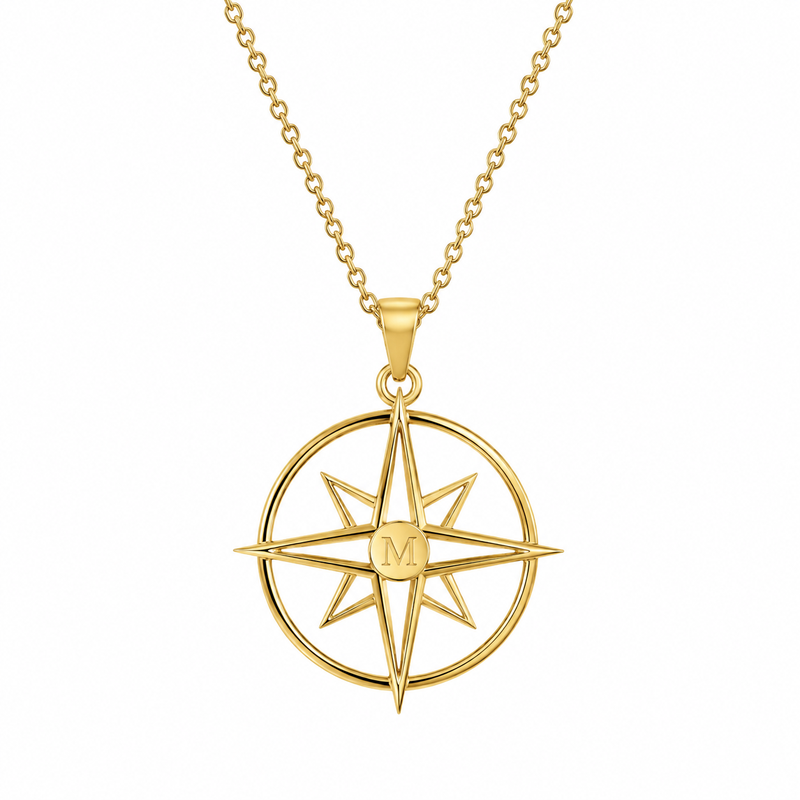 Geometric Hollow 18k Gold Stainless Steel Compass Pendant Necklace: Customizable Minimalist Designs & Hollow Geometric Necklaces for Men Geometric Hollow 18k Gold Stainless Steel Compass Pendant Necklace: Customizable Minimalist Designs & Hollow Geometric Necklaces for Men